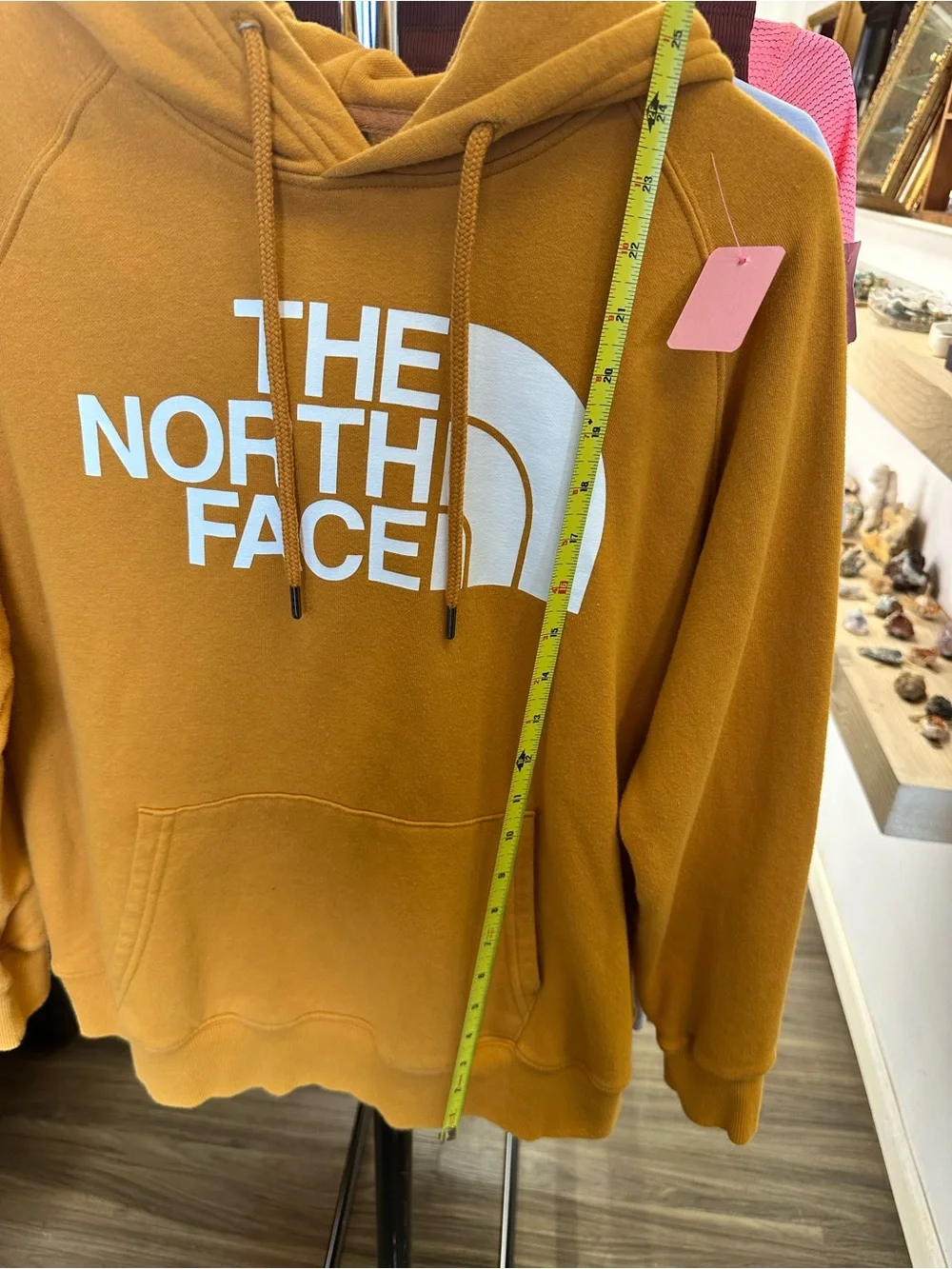The North Face Men’s Hoodie Sweatshirt - Mustard Yellow with White Logo